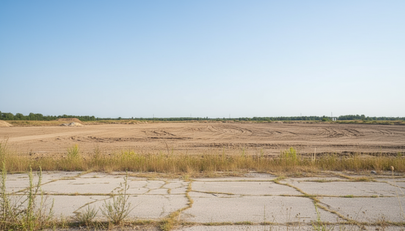 Территория после демонтажа ангара