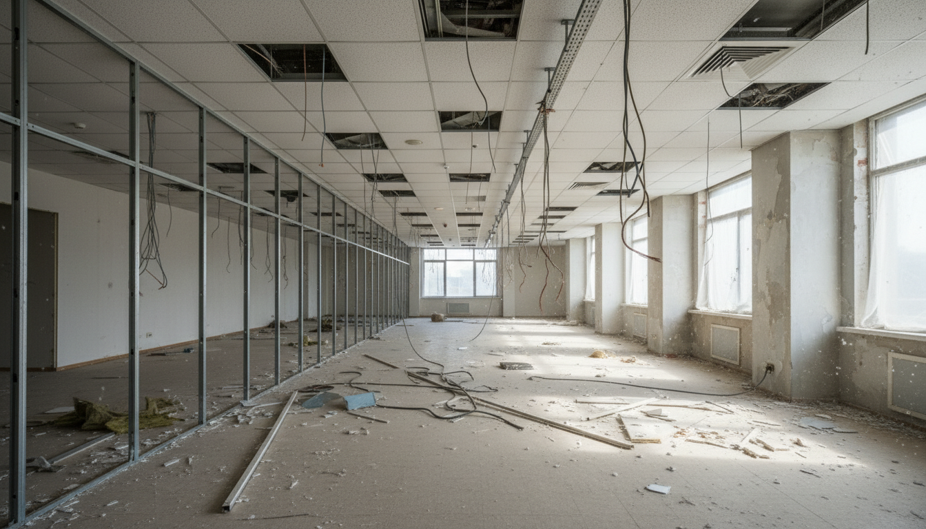 Коммерческий объект после частичного демонтажа