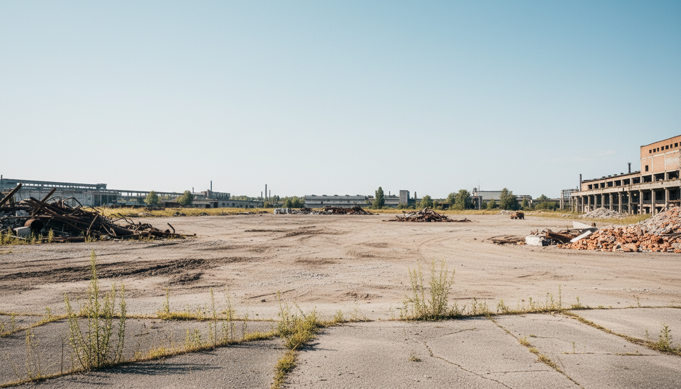 Площадка после демонтажа металлоконструкций