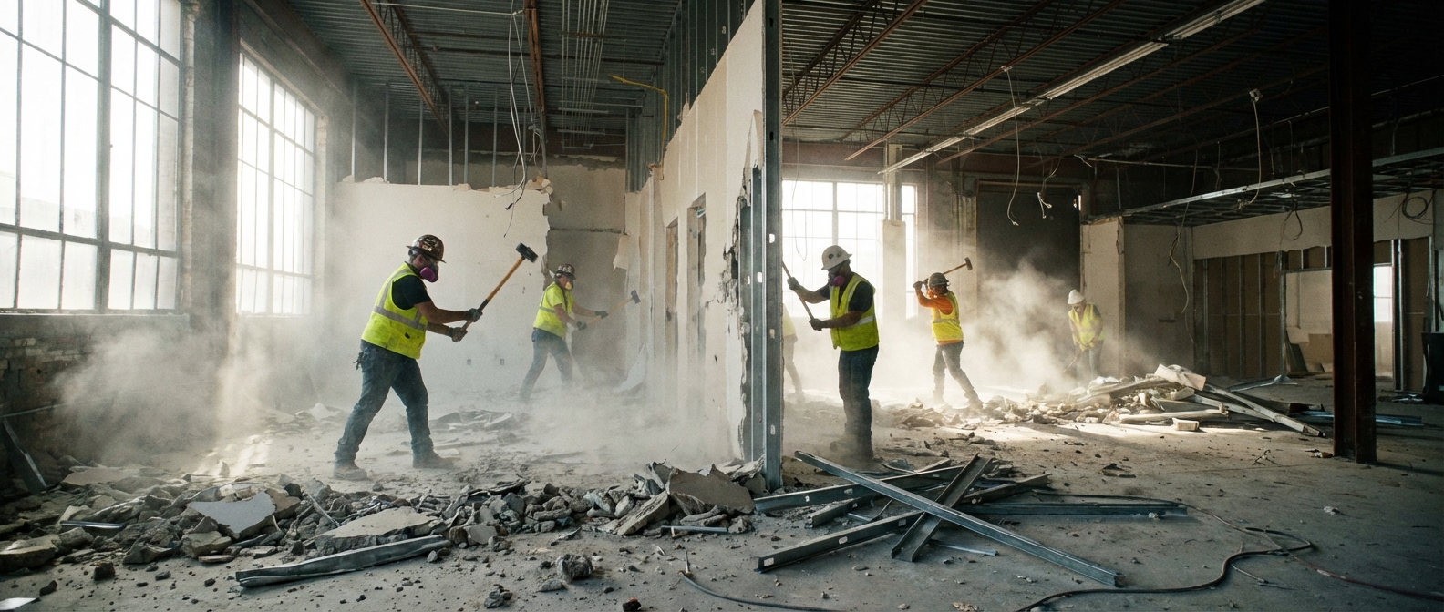 Демонтаж внутри помещений